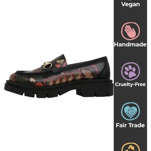 Women Vegan Leather Black Loafers - Pure Reflection Design image 7