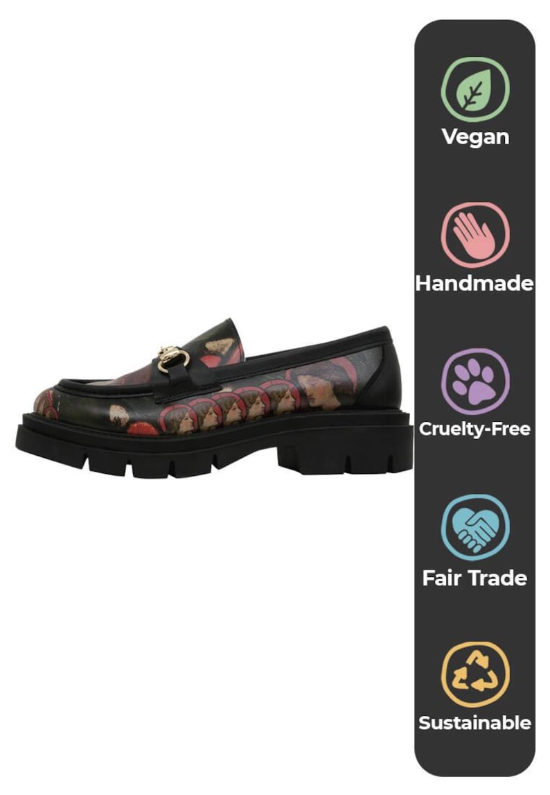 Women Vegan Leather Black Loafers - Pure Reflection Design image 7
