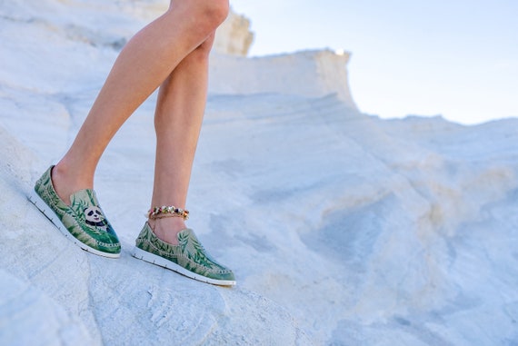 Buy DOGO Shadow Bamboo Lover Custom Shoes Slip on Shoes Green