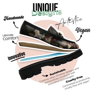 Women Vegan Leather Black Loafers - Pure Reflection Design image 6