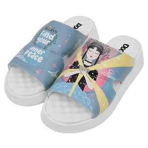 DOGO, Ocean Slippers, Find Your Inner Peace Design, Plarform Slippers, Women Flip Flops, Thick Heeled Slippers, Vegan, Handmade