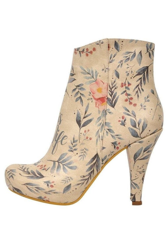 DOGO High Heels Ankle Booties Wedding Shoes for Bride Bridal