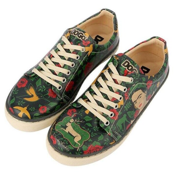 DOGO Frida Kahlo Sneakers, Custom Sneakers, One Piece Shoes, Printed Shoes, Hand Made Sneakers, Vegan Leather, Arrows