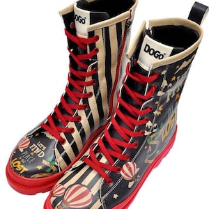 DOGO, Dameslaarzen, Platformlaarzen, Combat Boots, Leren Laarzen, Chunky Boots, New Rock Boots, Gisele Lets Find a Place to Get Lost