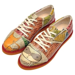 DOGO Oxford Shoes, Custom Shoes, Leather Lace Up Shoes, Flower Printed Shoes, Gift For Her, Vegan Leather, Broke’s Animals in Theatre