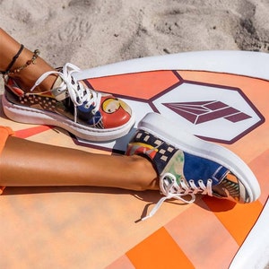 DOGO Myra - Relationships Design, Platform Sneakers, Custom Shoes, Vegan Shoes, Printed Shoes, Leather Lace Up Shoes,