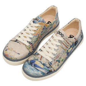 DOGO, Custom Sneakers, Printed Shoes, Custom Painted Shoes, Vegan Shoes, Sneakers Watercolor and Sailors