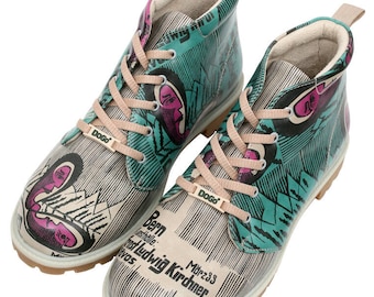 Botines DOGO de piel vegana estampada, diseño de Kunsthalle.