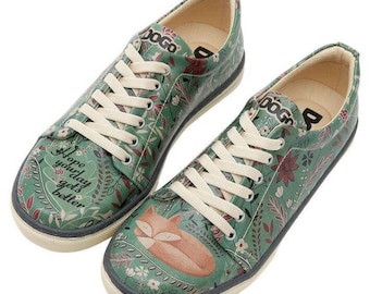 DOGO Custom Sneakers, Leather Lace Up Shoes, Shoes Women Sneakers, Floral Shoes, Low Heel, Flower Girl Shoes, Fox Pattern, Spirit Animal