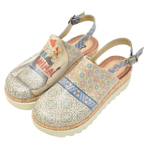 DOGO, Akita Urban Animal Design, Women Wedge Sandals, Custom Shoes, Platform Sandals, Vegan Shoes, Closed Toe Sandals