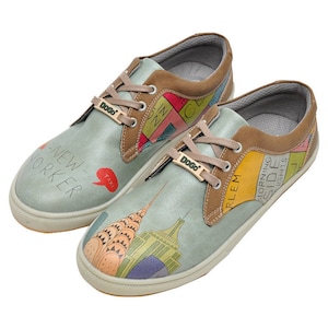 DOGO, Custom Sneakers, One Piece Sneakers, Custom Shoes, Vegan Leather, Printed Shoes, Leather Lace Up Shoes, Cord Manhattan