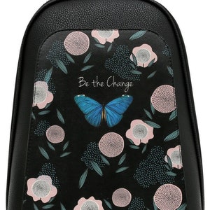 DOGO, Sac à dos noir, Be The Change Design, Sac à dos pour femme, Sac à dos en cuir, Cartable d'écolier, Sac imprimé, Sac fait main, Sac personnalisé,