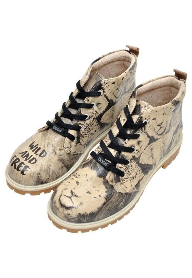 DOGO Mens Boots Custom Shoes Men Lion Figured Vegan Etsy