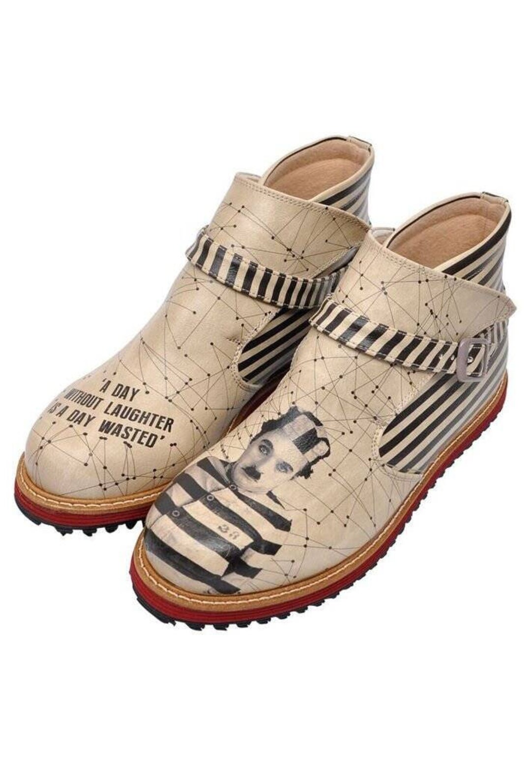 DOGO Ankle Short Boots, Buckle Shoes, Custom Painted Shoes, Printed