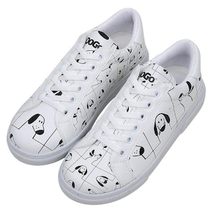 Women Vegan Leather White Sneakers - I Woof You Design