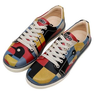 Women Vegan Leather Multicolor Sneakers - Bauhaus Birdie Design