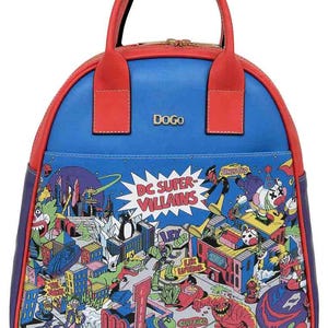 Mochila de piel vegana azul para mujer DOGO DC Villains