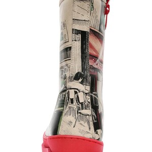 DOGO, Gisele La Vie Parisienne, Custom Printed, Vegan, Handmade, Chunky Heel, Red Sole Shoes image 7