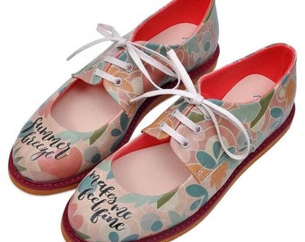 DOGO Pency, Mary Jane Shoes, Oxford Shoes, Printed Shoes, Vegan Leather, Lace up, Soft Sole,