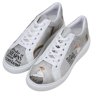 Women Vegan Leather Gray Sneakers - Rider Woman Design