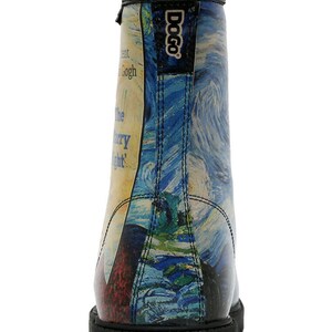 DOGO, Vincent van Gogh, Starry Night, Van Gogh Print, Combat Boots, Custom Boots, Celestial Shoes, Goth Boots, Printed Shoes image 8