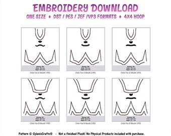 Embroidery Face Pack- Chibi Fox V1