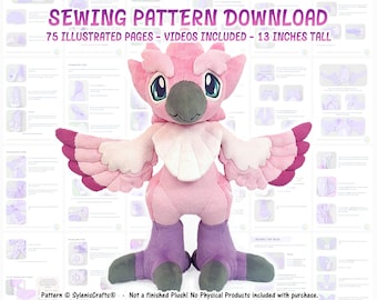 NEW PDF Bird Plush Anthro Sewing Pattern ADVANCED