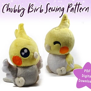 PDF Sewing Pattern- Chubby Chibi Birb Plush