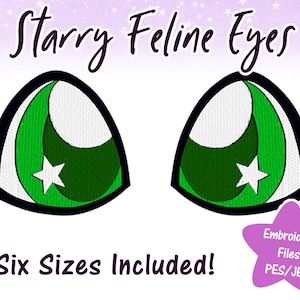 FREE PLEASE READ Embroidery Eyes Pack- Starry Feline Eyes