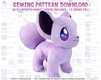 PDF Sewing Pattern- Snow Fox Plush 2025