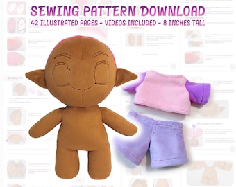 PDF Sewing Pattern- Chibi Humanoid Plush