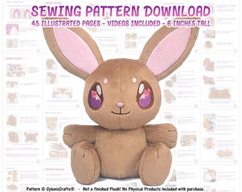 NEW PDF Sewing Pattern- Sitting Bunny Base Plush
