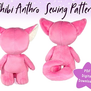 PDF Sewing Pattern- Chibi Anthro Plush