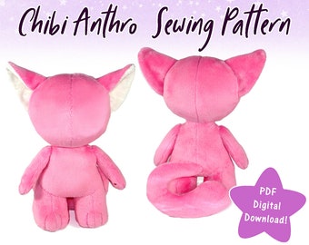 PDF Sewing Pattern- Chibi Anthro Plush