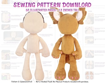 NEW PDF Plush Ragdoll Sewing Pattern