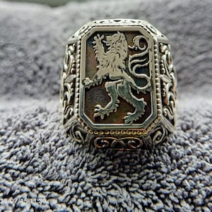 Lion of Judah Jewish Tribe Handmade Ring 925 Strling Silver - Oxidized Finish