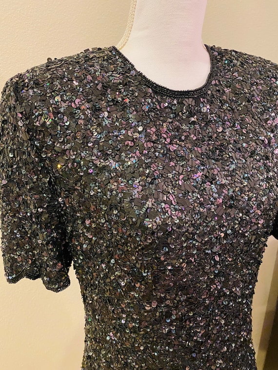 Vintage Sequin Black Sparkly Top