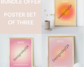 MIND, BODY, SOUL posters - set van drie