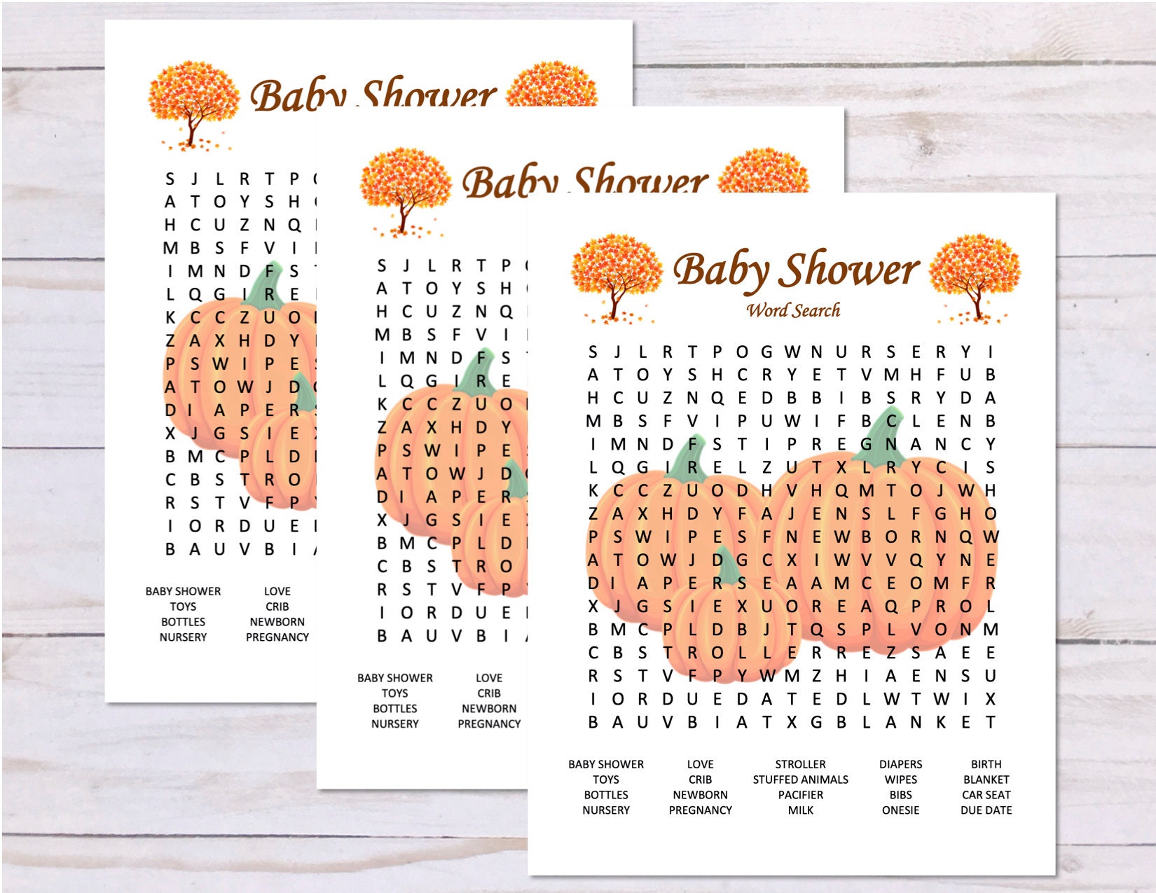 Baby Shower Word Search Game Baby Shower Party Game | Etsy