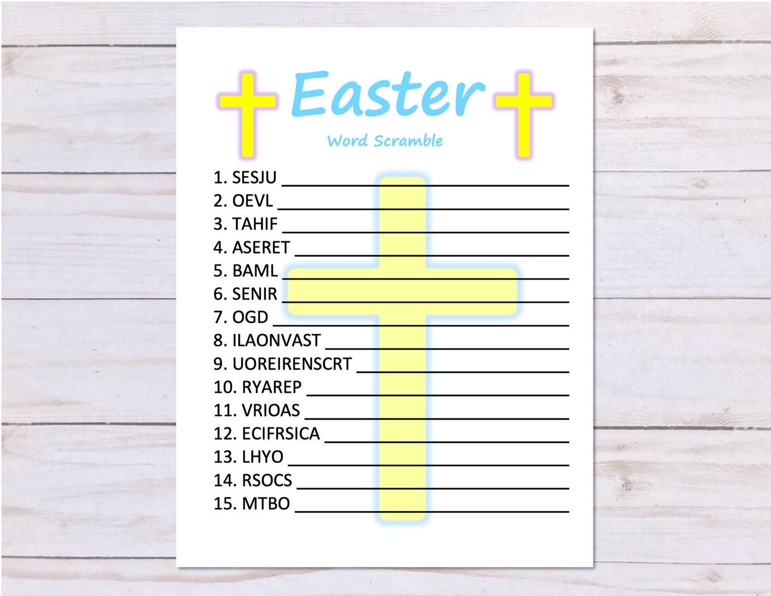 Set of 2 Easter Games, Word Search, Word Scramble, Easter Party Game ...