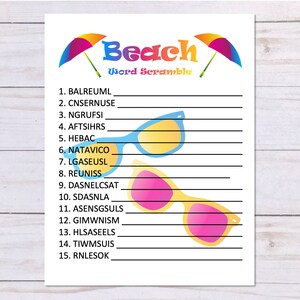 Set of 2 Beach Word Games Word Search and Word Scramble | Etsy