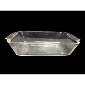 Vintage Anchor Hocking 441 Clear Glass 1QT Loaf Pan With Handles