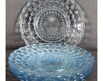 6 Anchor Hocking 1950&#39;s Bubble Sapphire Blue 6.75&quot; Desert, Bread & Butter Plate