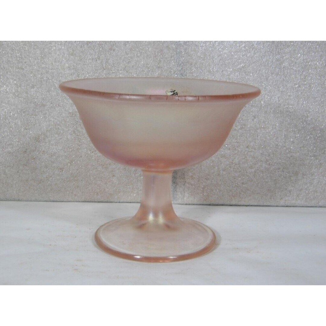 ヴィンテージ フェントン ピンク ベルバ ローズ 虹色ストレッチグラス