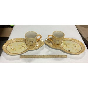 2 Temp-tations Temptations Old World Yellow Snack Plate, Coffee Mug Set