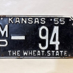 1955 Kansas Nummernschild McPherson County MP-94 Weizen Zustand Form Vintage Auto Tag Mann Höhle Garage Dekor Sammlerstück