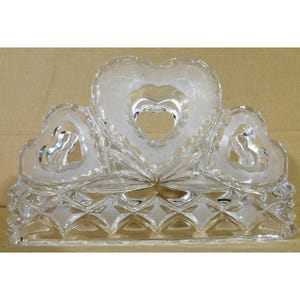 Bohemia Crystal Frosted Bleikristall Dreifach Herz Serviettenhalter
