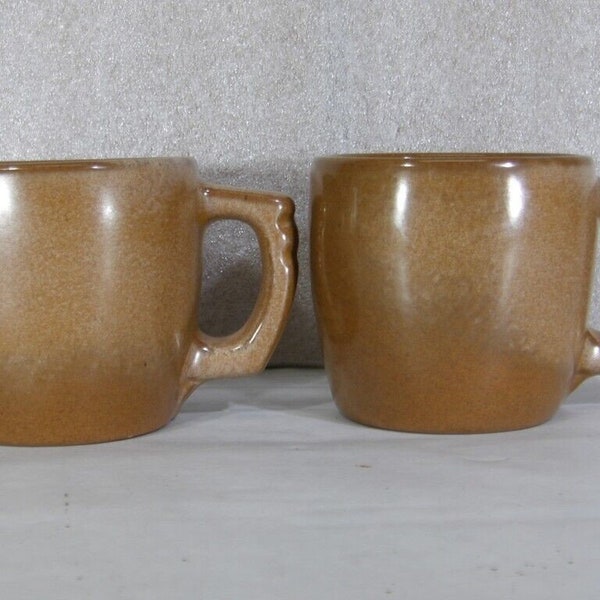 Lot of 2 Vintage 1960's Frankoma Plainsman Stoneware 5C 8 oz Cups Mugs