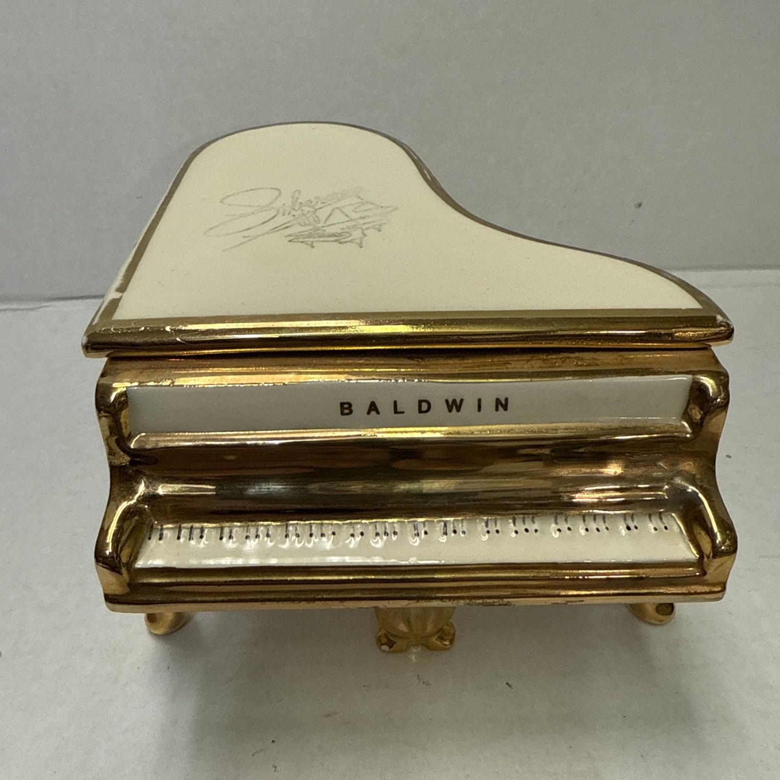Vintage Liberace Porcelain Miniature Piano Signature Music Box
