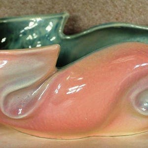 Vintage Hull Art Pottery USA 78 Console Bowl Pink & Gray Decorative Display